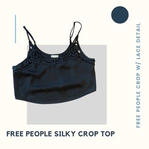 Free People Black Lace Crop Top 💜10 for 25💜